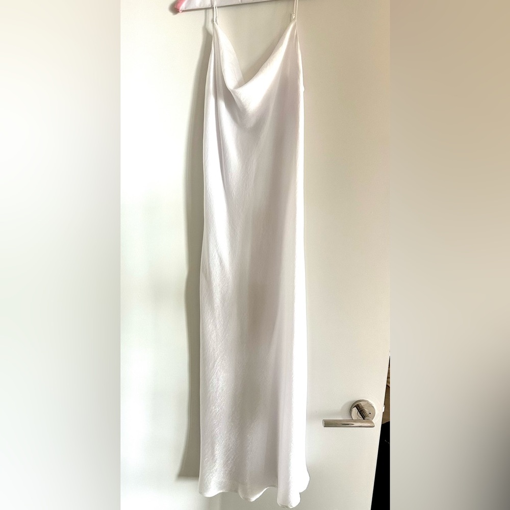 Endless Summer White Cowl Neck Midi Dress